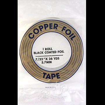 Měděná páska na vitráže 5,6 mm - černá