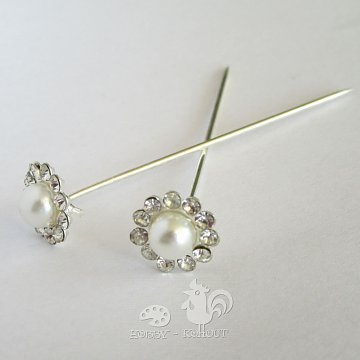 Ozdobný špendlík svatební s perlou