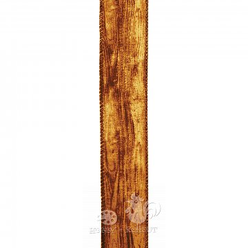Bavlněná stuha dekor dřevo š. 40 mm - okr 1 m