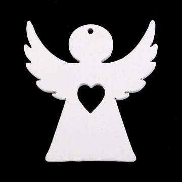 Dekorace andílek, srdce 3x2,5 cm - bílý