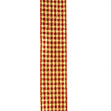 Stuha kostka s drátkem, š. 25 mm - červená 1 m