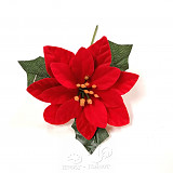 Vánoční růže červená, květ 10 cm - 1 ks