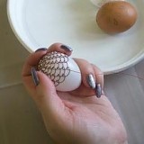 ukázka z kurzu drátování vajíček