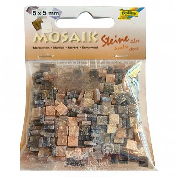 Mozaika plast 0,5 x 0,5 cm mramor - hnědá, poslední 1 ks