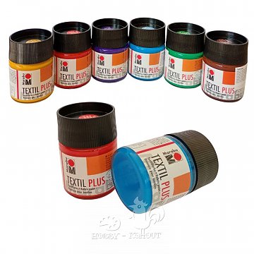 Barva 50 ml Marabu Plus na tmavý textil - sortiment: