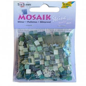 Mozaika plastová 0,5 x 0,5 cm třpytky - zelená, poslední 1 ks