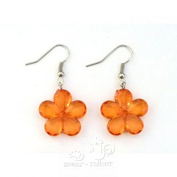Korálky kytičky 2 cm - oranžové