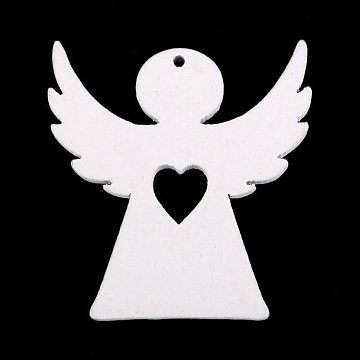 Dekorace andílek, srdce 5x4,5 cm - bílý