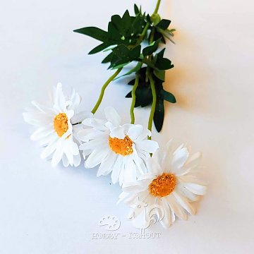 Dekorace - kopretina 3 květy 50 cm
