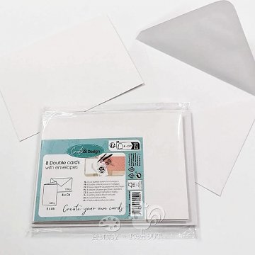 Obálky a přání 8 ks / A6 bílé