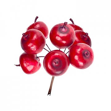 Dekorace jablíčka 2 cm - svazek 8 ks červená tm.