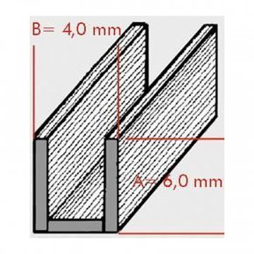 Olověný profil, tvar U na vitráže 6x4mm / 0,5 kg