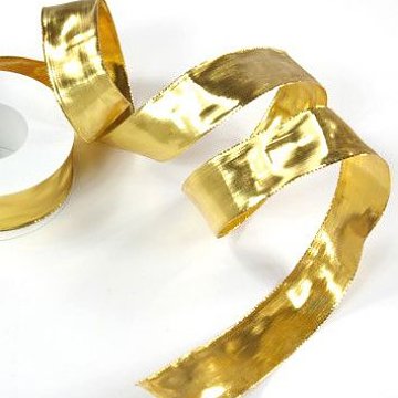 Stuha dekorační lesklá š. 10 mm - zlatá 1 m