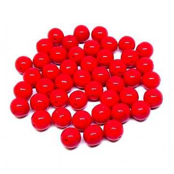 Korálky skleněné 8mm - červené 10 ks doprodej