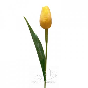 Dekorace - tulipán 40 cm žlutý