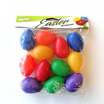Plastová vajíčka 6 cm barevná mix 12 ks