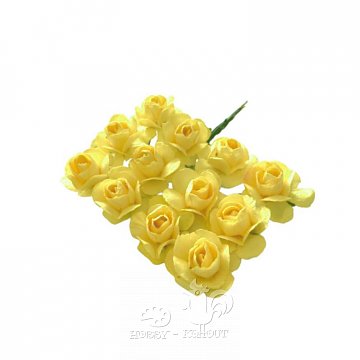 Drobné růžičky 2 cm - svazek 12 ks žluté