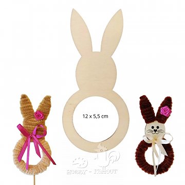 Zajíček dřevěný výřez na tvoření 12x5,5 cm doprodej