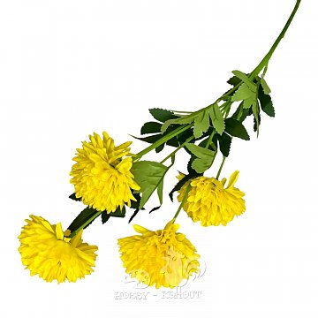 Chryzantéma 5 květů 58 cm - žlutá