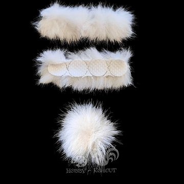 Bambulka bílá umělá kožešina ocásek - 1 ks
