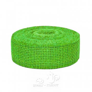 Juta stuha š. 5 cm, návin cívka 25 m - zelená
