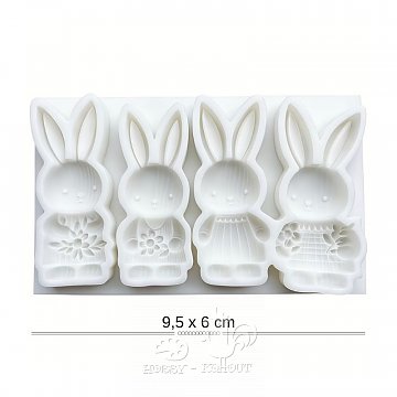 Forma silikonová - 4 velikonoční zajíčci