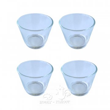 Svícny skleněné na svíčky - 4 ks