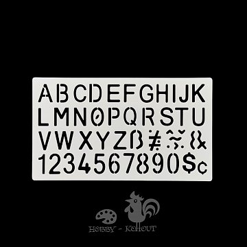 Šablony na malování: Abeceda velká + číslice 19x11 cm