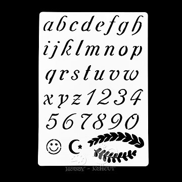 Šablony na malování: Abeceda malá + číslice, smajlík 17,5 x 12,5 cm