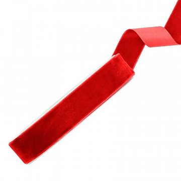 Stuha 25 mm - červená samet 1 m