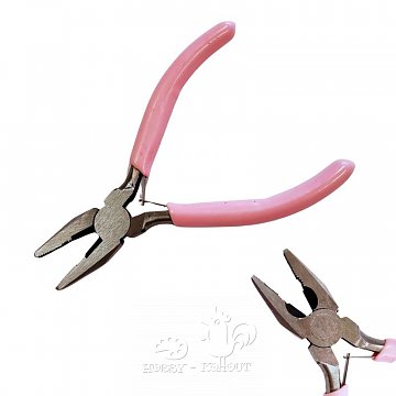 Kleště štípací a ploché se zoubky růžové 12 cm