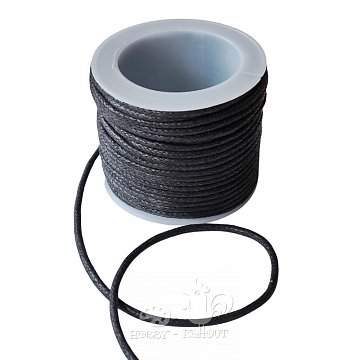 Voskovaná šňůrka bavlna š. 1,7 mm / 1 m černá
