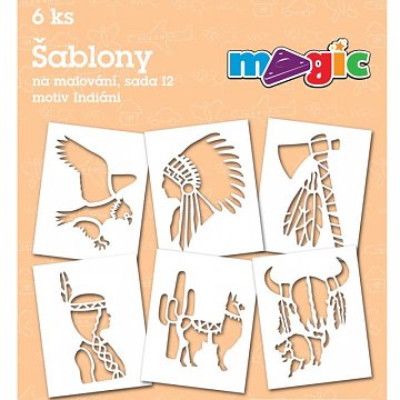 Šablony papírové - 6 ks Indiáni