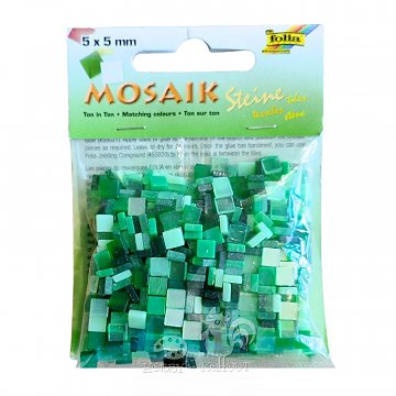 Mozaika plastová  0,5 x 0,5 cm - zelená, poslední 1 ks