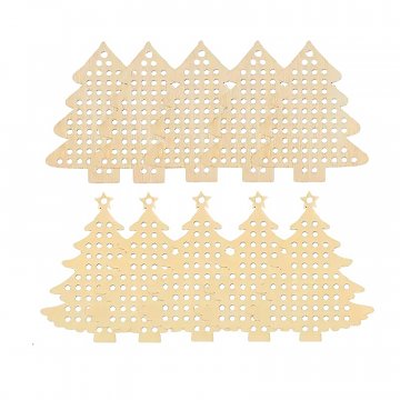 8 cm Dřevěný stromek na drátování, balení 10 ks mix