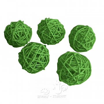 Ratanová kulička pr. 4 cm - zelená 1 ks