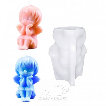 Forma silikonová - 1 ks Andílek malý sedící 6,5 cm