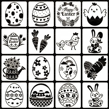 Šablony na malování Jaro, Velikonoce - sada 16 ks