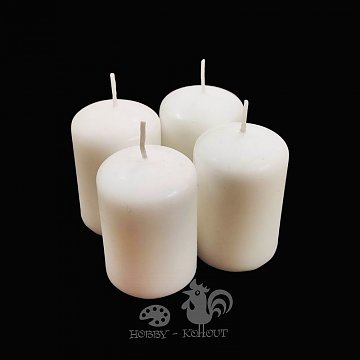 Svíčky adventní 4 ks bílé / 6x4cm