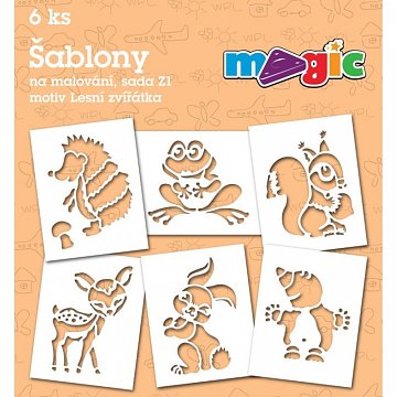Šablony papírové - 6 ks Lesní zvířátka