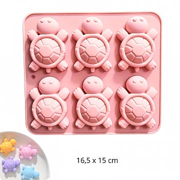 Forma silikonová - želvičky 6 motivů, skladem 1 ks