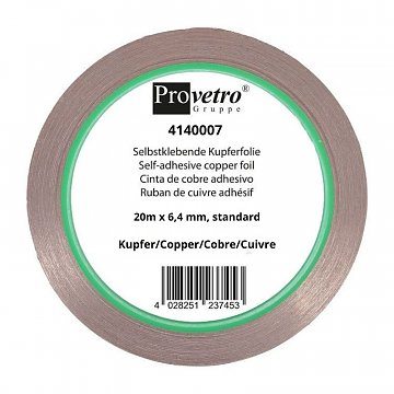 Měděná páska na vitráže 6,4 mm - 20 m nová