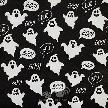 Ubrousek na decoupage - vzor 2517 Halloween, bílá strašidla
