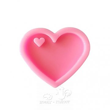 Forma silikonová - srdíčko ploché růžové 5x4cm