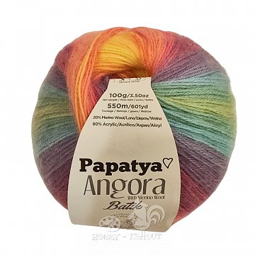 Pletací příze Angora batik 100 g