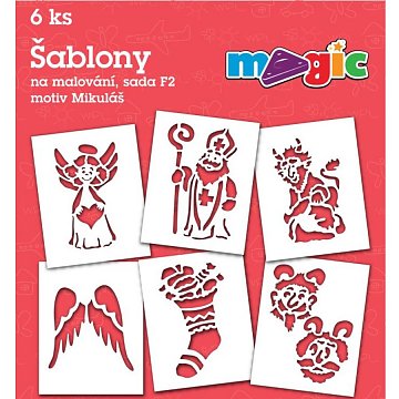 Šablony papírové - 6 ks Mikuláš