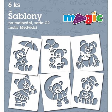 Šablony papírové - 6 ks Medvídci