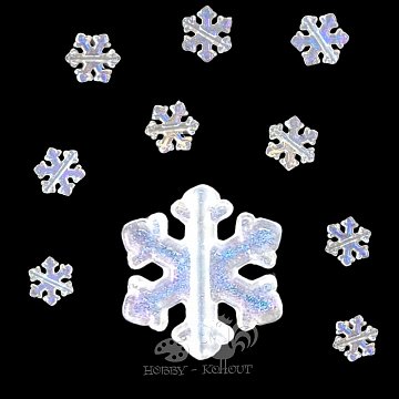 Korálky vločka AB lesk 1,2 cm - balení 10 ks