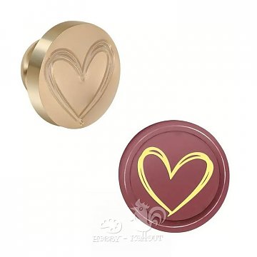 Pečetidlo na vosk kovové - srdíčko