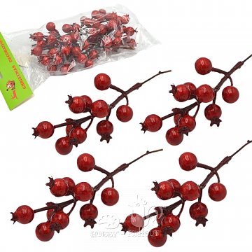 Dekorace bobule červené, šípky 18 cm - balení 4 ks